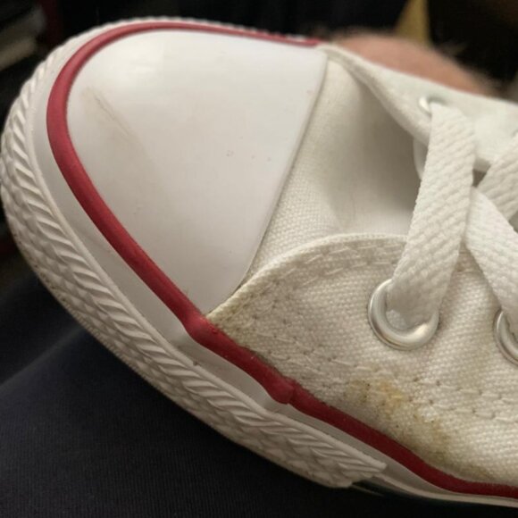 CONVERSE white canvas SNEAKER women's size 9 Chuck Taylor - Picture 4 of 5